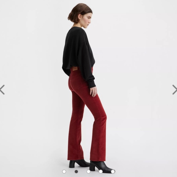 Levi’s High Rise Bootcut Corduroy Jeans Women’s sz 28 Syrah Stretch Autumn Tall - Picture 1 of 15